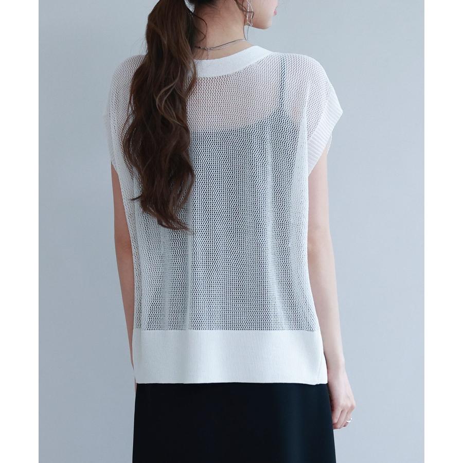 トップス レディース カーディガン ニットカーデ 透かし編み 4way 前後2way ゆったり フレンチスリーブ ドルマンスリーブ Vネック  クルー |  | 16