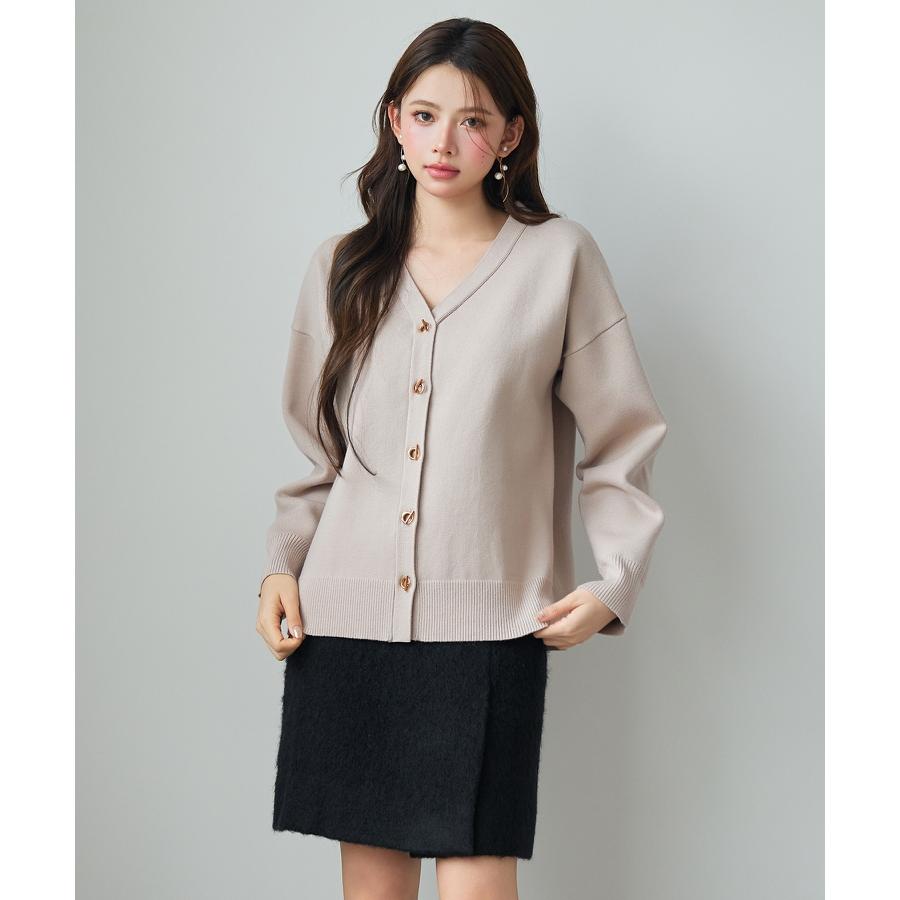ニット レディース トップス カーディガン ニットカーデ 長袖 温かい ゴールドボタン ハトメボタン Vネック やや厚手ドロップショルダー 大きめ ゆ |  | 14