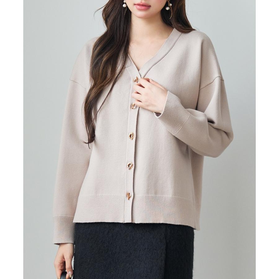 ニット レディース トップス カーディガン ニットカーデ 長袖 温かい ゴールドボタン ハトメボタン Vネック やや厚手ドロップショルダー 大きめ ゆ |  | 15