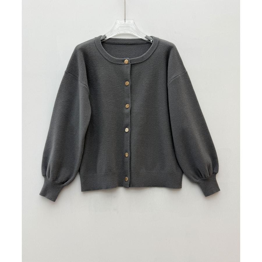 セットアップ レディース カーディガン タイトスカート 長袖 ニットセットアップ 金ボタン ハイウエスト ドロップショルダー スリット入りウエストゴム |  | 17