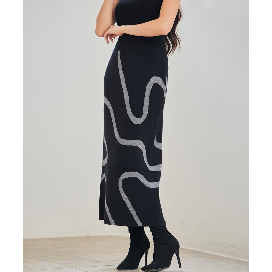 スカート レディース ニットスカート タイトシルエット ミディ丈