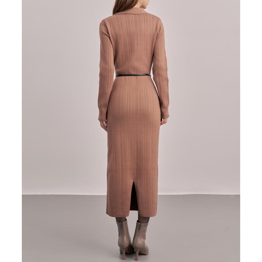 ジョニーカラー Vネックニット ニットワンピース スレンダーライン