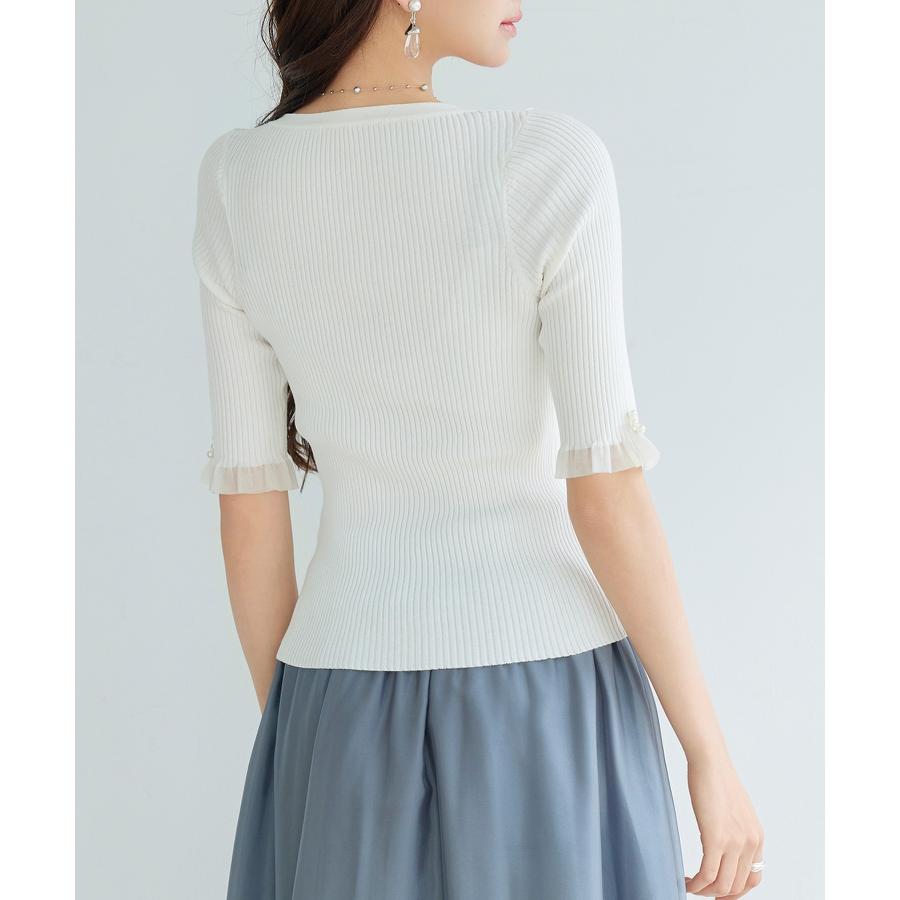 レディース ニット トップス プルオーバー ニットトップス ニットプルオーバー レディースニット ハイゲージ 五分袖 Vネック オフィスカジュアル き |  | 16