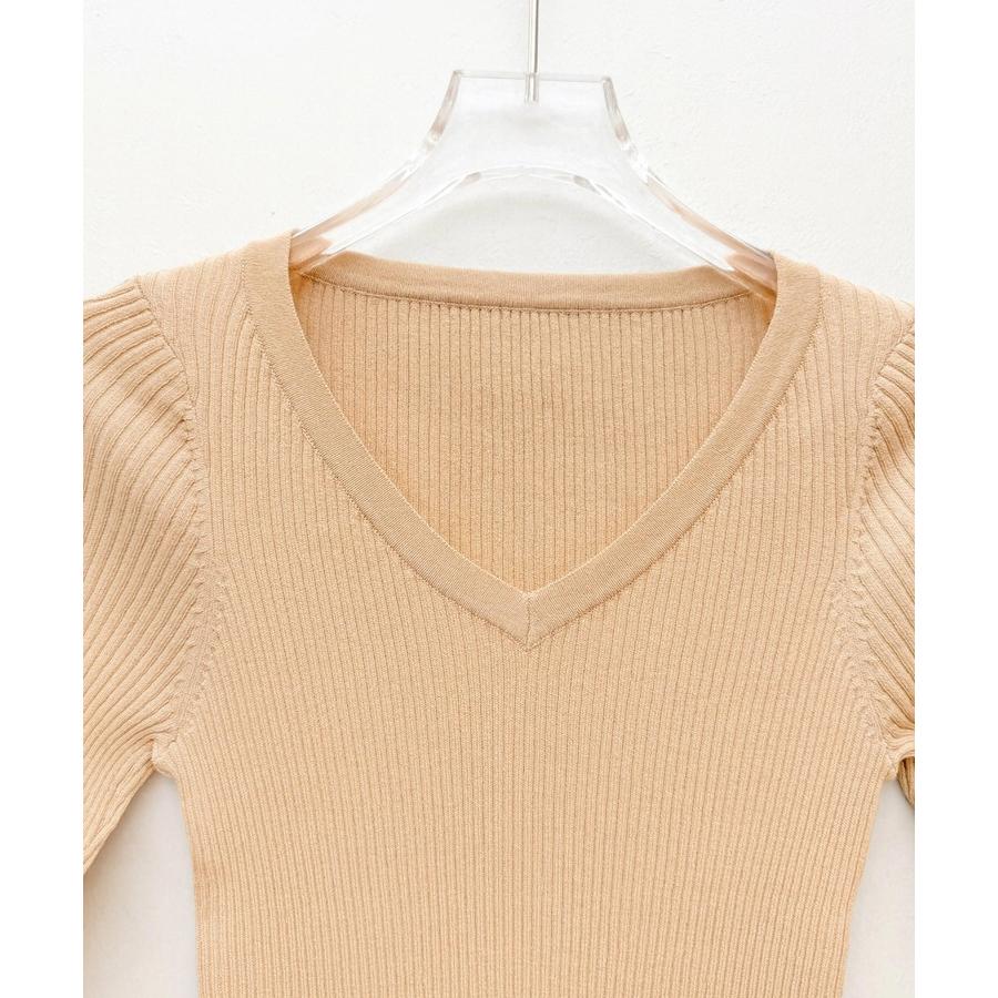 レディース ニット トップス プルオーバー ニットトップス ニットプルオーバー レディースニット ハイゲージ 五分袖 Vネック オフィスカジュアル き |  | 17