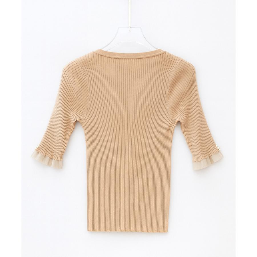 レディース ニット トップス プルオーバー ニットトップス ニットプルオーバー レディースニット ハイゲージ 五分袖 Vネック オフィスカジュアル き |  | 03