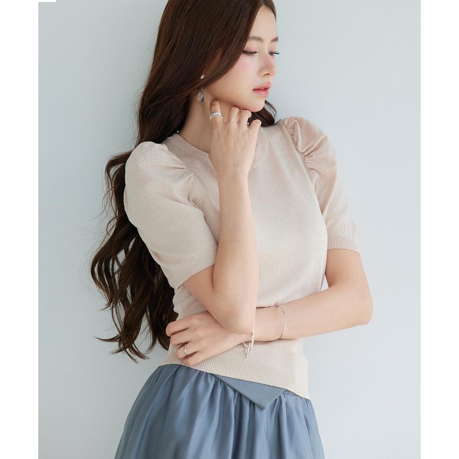 ニット サマーニット カットソー トップス レディース プルオーバー ニットプルオーバー 半袖 パフスリーブ ギャザースリーブ クルーネック オフィス |  | 14