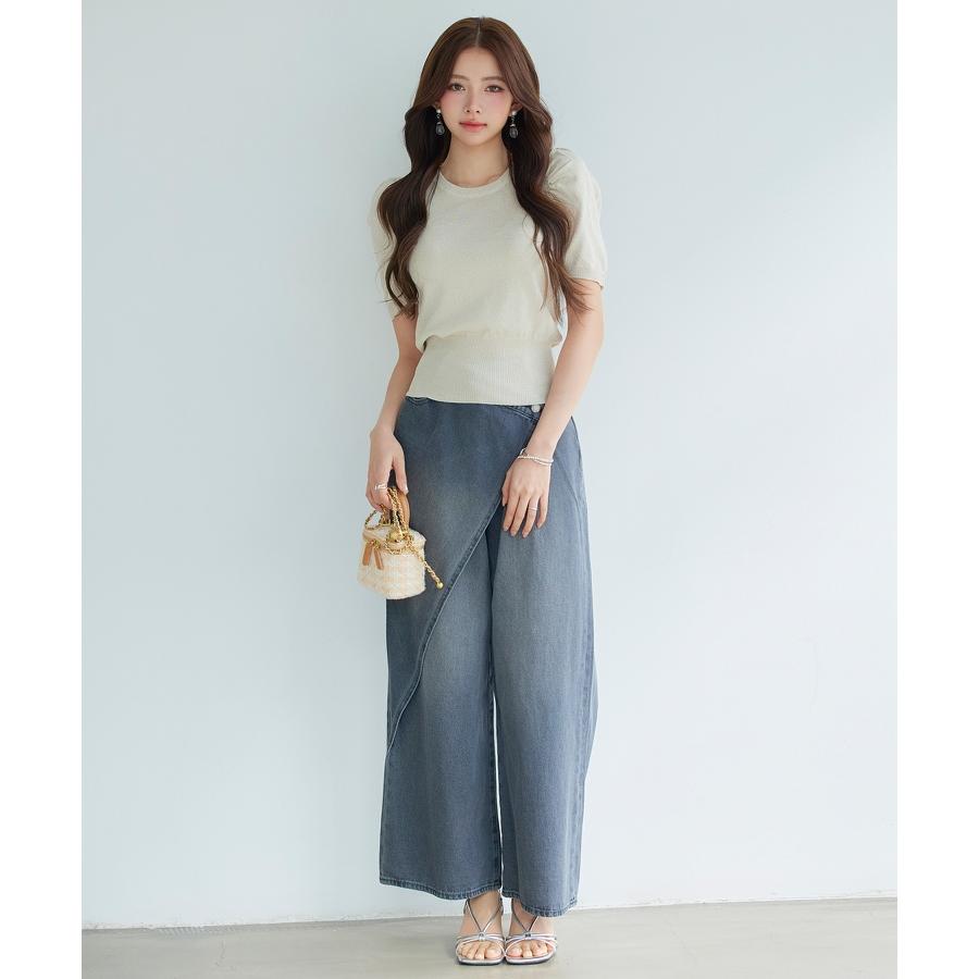 ニット サマーニット カットソー トップス レディース プルオーバー ニットプルオーバー 半袖 パフスリーブ ギャザースリーブ クルーネック オフィス |  | 08