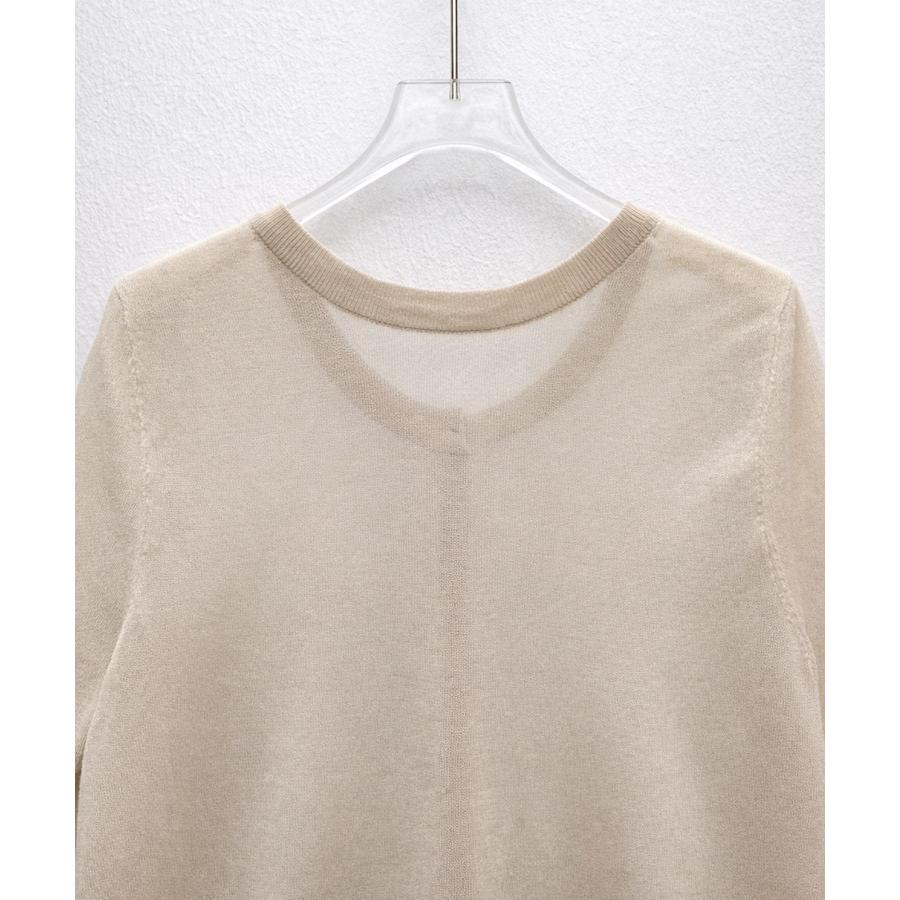 ニット サマーニット トップス レディース プルオーバー ニットプルオーバー シアー 肌見せ 七分袖 前後2way クルーネック オフィスカジュアル |  | 16