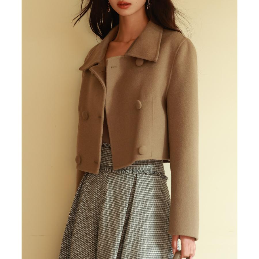 コート ショートコート チェスターコート レディース アウター ウール 暖かい きれいめ ダブルフェイス 襟 フロントボタン ダブルボタン 厚手 ショ |  | 10