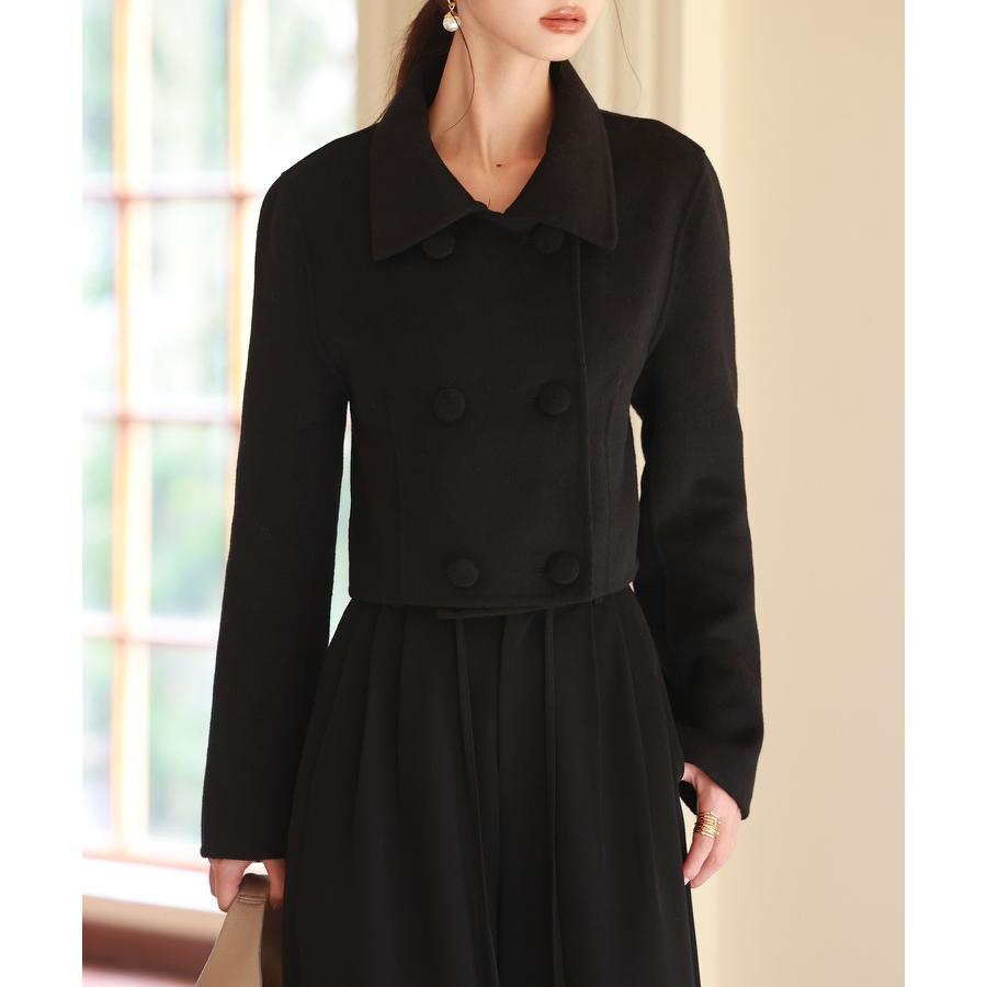 コート ショートコート チェスターコート レディース アウター ウール 暖かい きれいめ ダブルフェイス 襟 フロントボタン ダブルボタン 厚手 ショ |  | 11