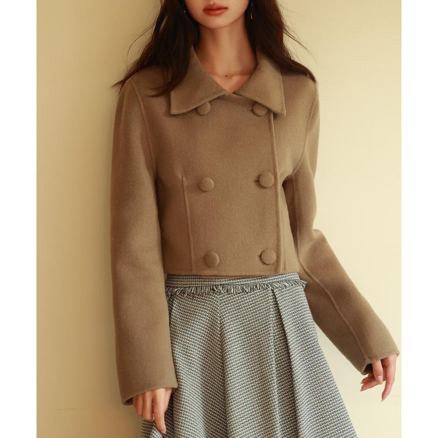 コート ショートコート チェスターコート レディース アウター ウール 暖かい きれいめ ダブルフェイス 襟 フロントボタン ダブルボタン 厚手 ショ |  | 04