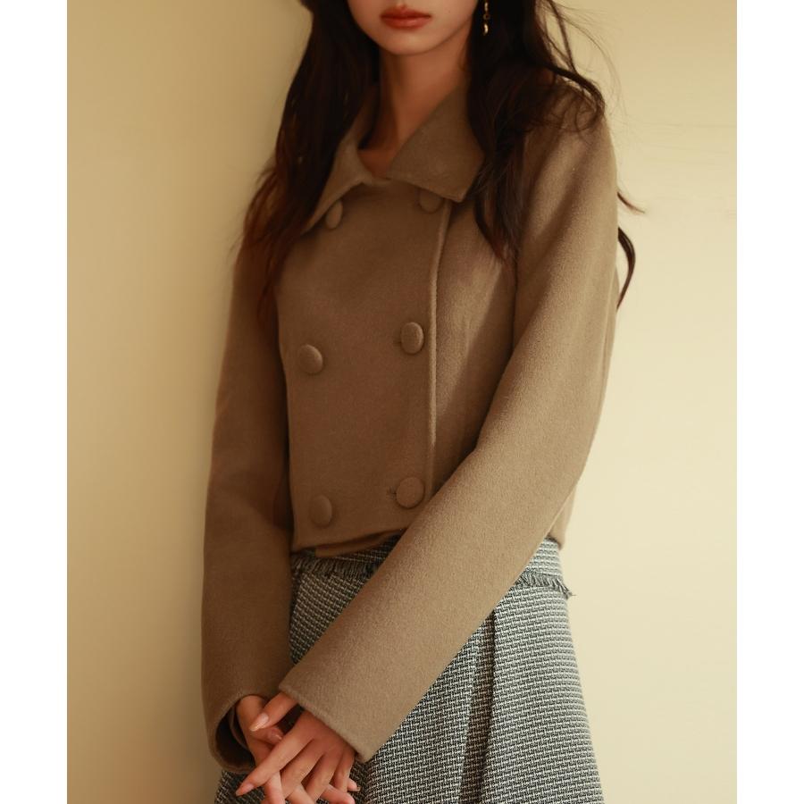 コート ショートコート チェスターコート レディース アウター ウール 暖かい きれいめ ダブルフェイス 襟 フロントボタン ダブルボタン 厚手 ショ |  | 09