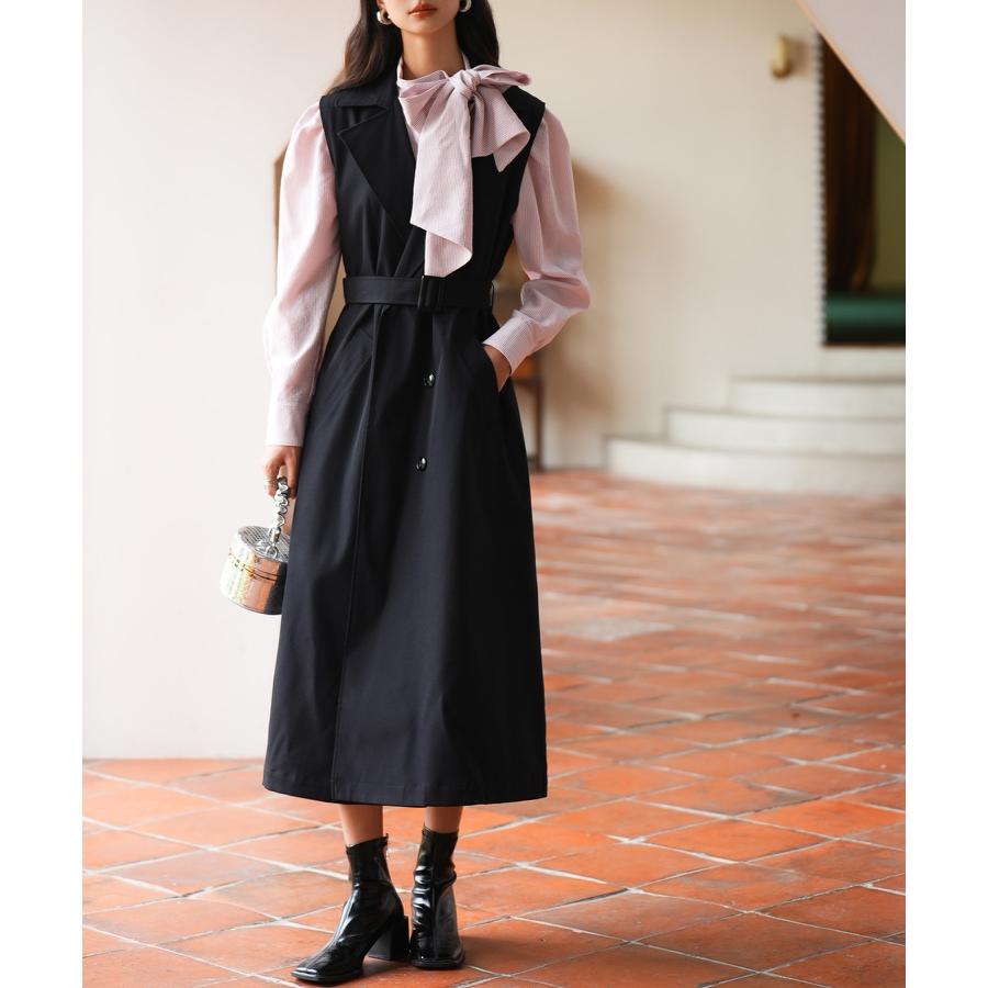 コート レディース トレンチコート 2点せセット 2way ロング丈 ショート丈 ベスト トレンチベスト トレンチジャケット 取り外し可能ベルト きれ |  | 07