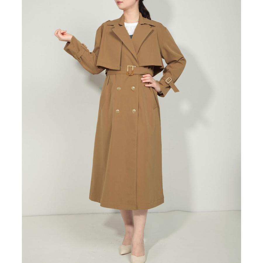 コート レディース トレンチコート 2点せセット 2way ロング丈 ショート丈 ベスト トレンチベスト トレンチジャケット 取り外し可能ベルト きれ |  | 11