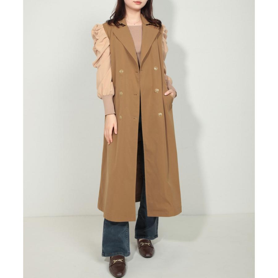 コート レディース トレンチコート 2点せセット 2way ロング丈 ショート丈 ベスト トレンチベスト トレンチジャケット 取り外し可能ベルト きれ |  | 15