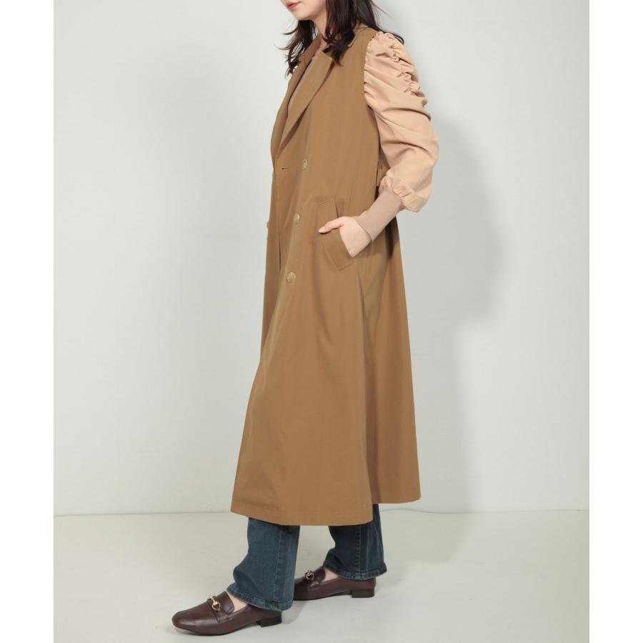 コート レディース トレンチコート 2点せセット 2way ロング丈 ショート丈 ベスト トレンチベスト トレンチジャケット 取り外し可能ベルト きれ |  | 16