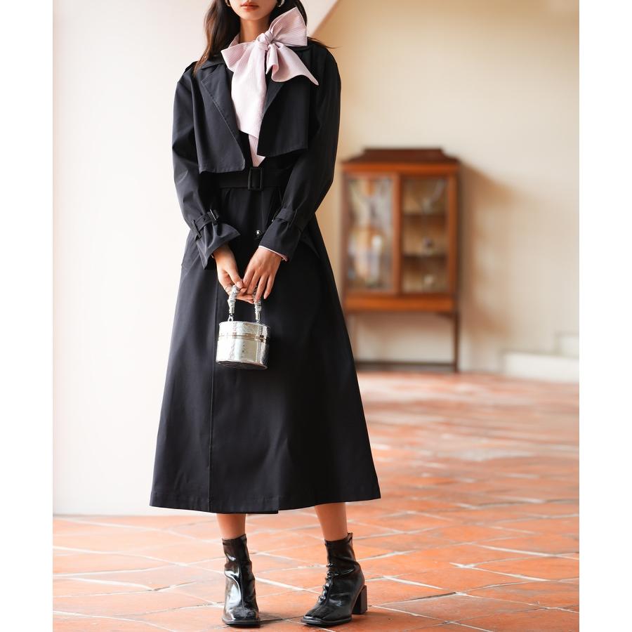 コート レディース トレンチコート 2点せセット 2way ロング丈 ショート丈 ベスト トレンチベスト トレンチジャケット 取り外し可能ベルト きれ |  | 04