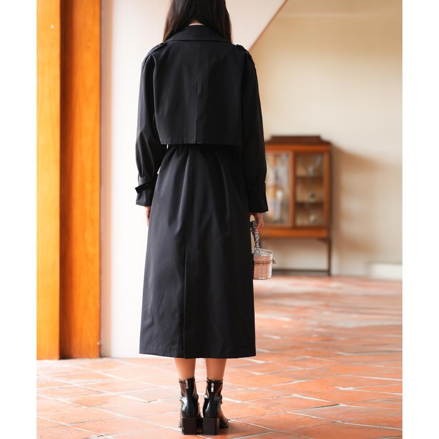 コート レディース トレンチコート 2点せセット 2way ロング丈 ショート丈 ベスト トレンチベスト トレンチジャケット 取り外し可能ベルト きれ |  | 06