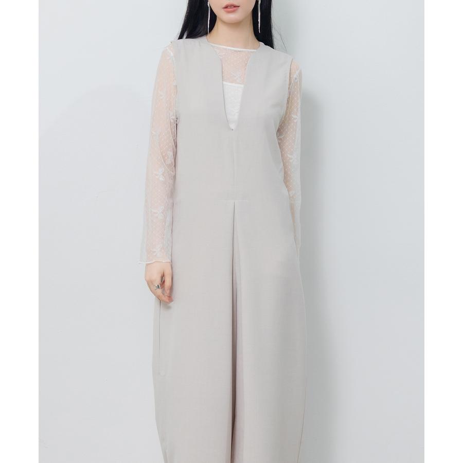 サロペット Vネック ディープVネック サスペンダー付きパンツ