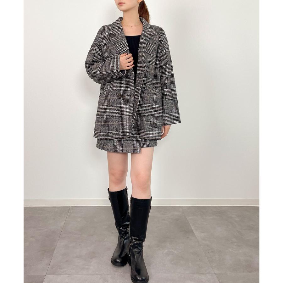 コート 秋 冬 レディース アウター レディースコート ショートコート ウール混　ミドル丈 チャック柄 チェスターコート ダブルコート 体型カバー 裏 |  | 16