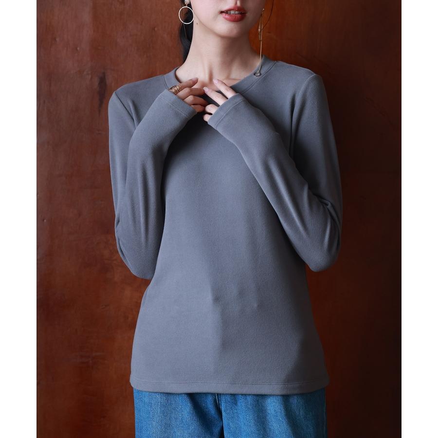 フリース レディース トップス プルオーバー 長袖 クルーネック 伸縮性