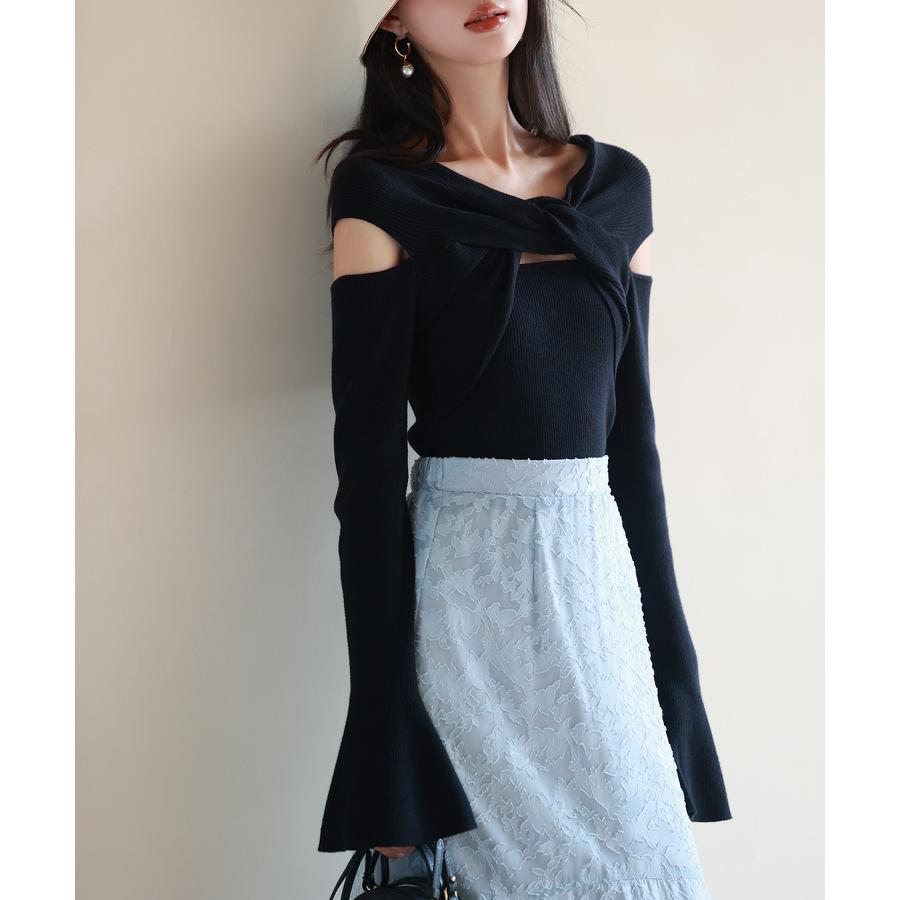 ニット プルオーバー 2way オープンショルダー オフショルダー