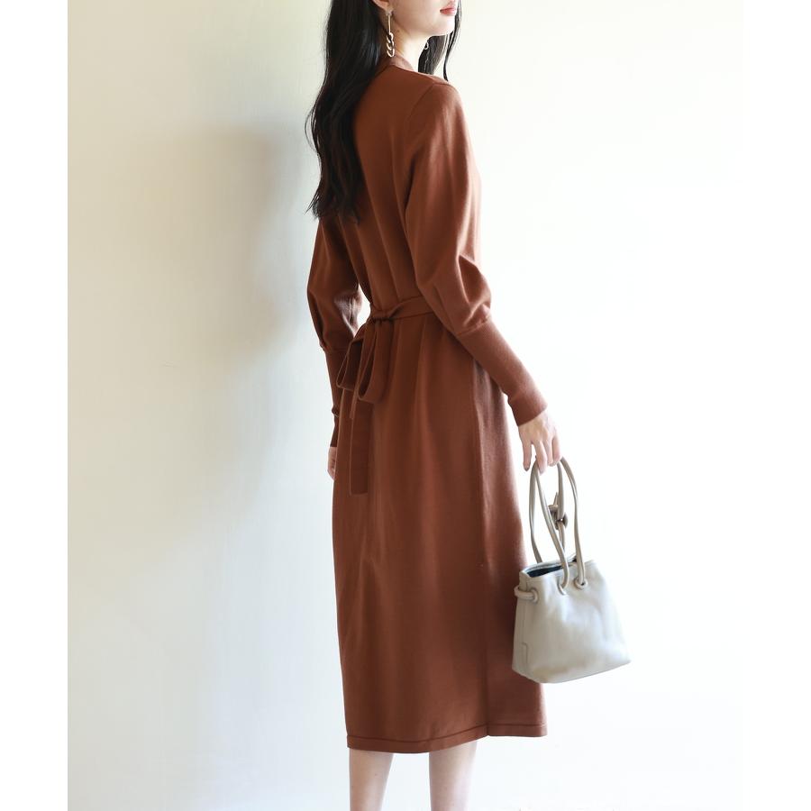 ニットワンピース ワンピース 長袖 レディース ニット ハイゲージ 涙