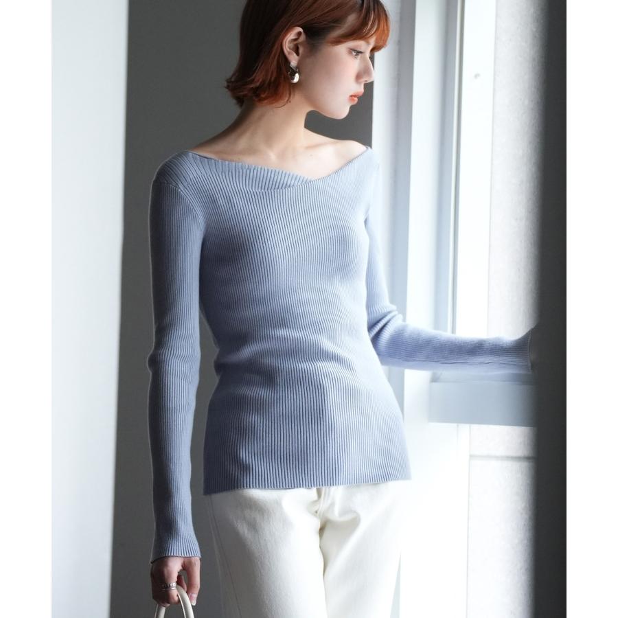 ETRE TOKYO - アシンメトリーネックニットプルオーバー - GREY 