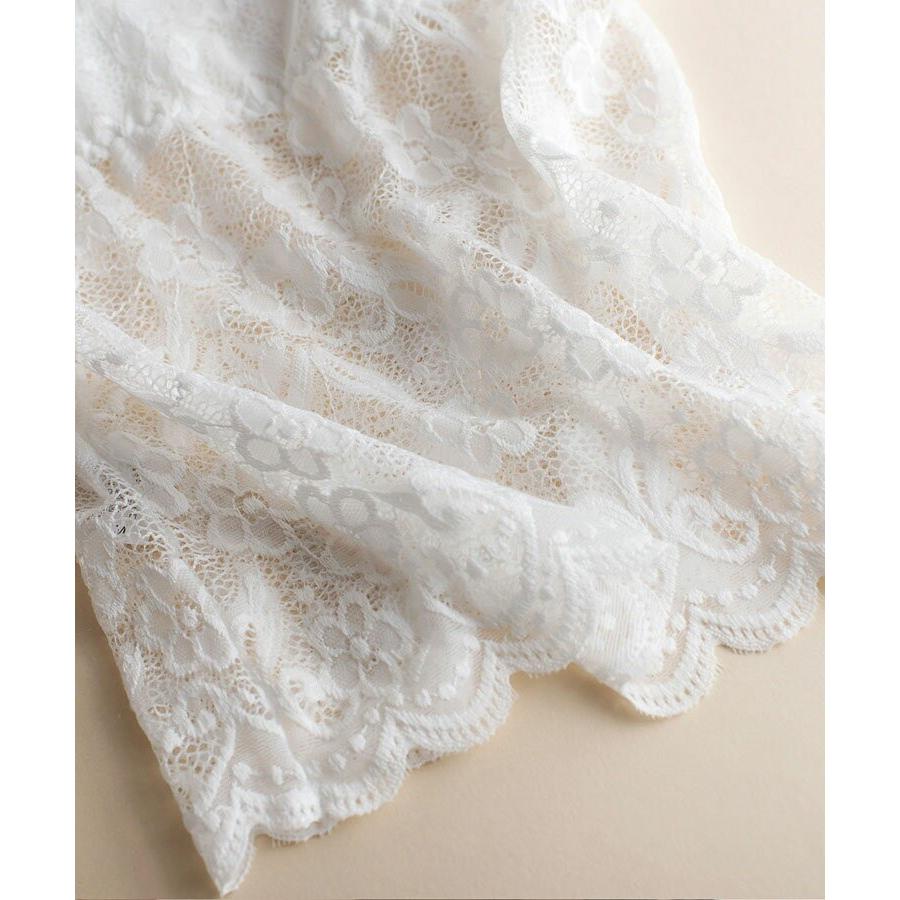 レディースファッションチューブトップ  ベアトップ  薄手 花柄 モチーフ  総 レース ノンワイヤー 胸元カバー パット カップ付き 下着 肌着 レ | SAISON DE PAPILLON | 09