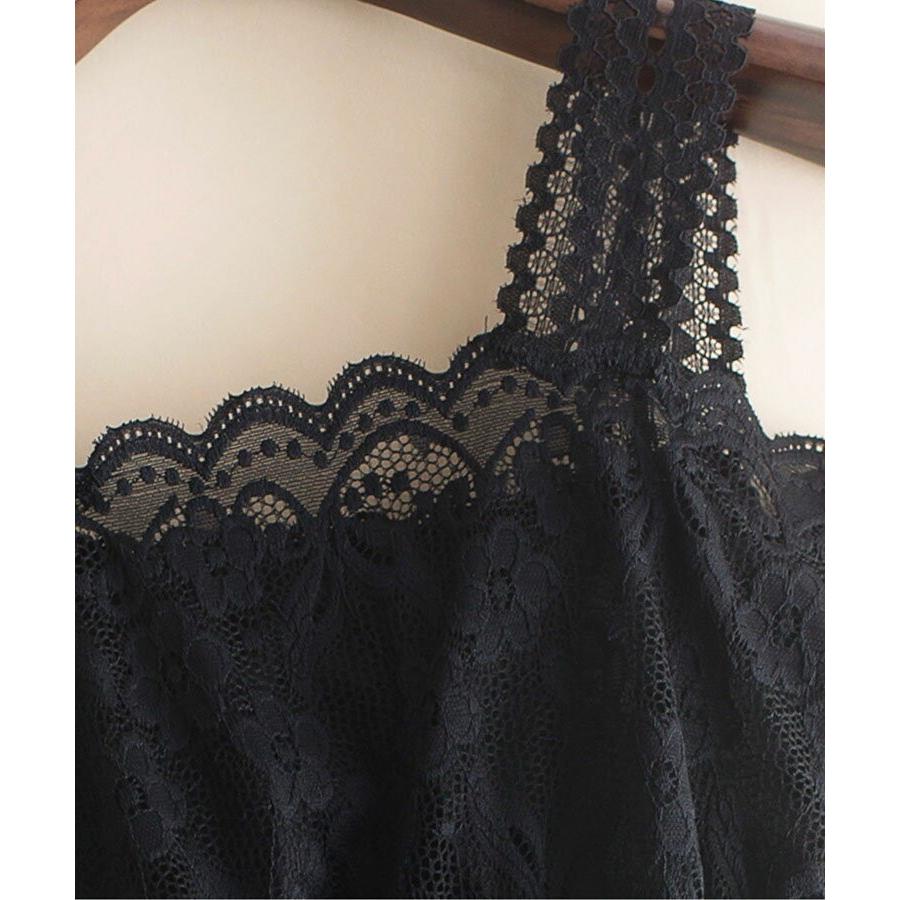 レディースファッションチューブトップ  ベアトップ  薄手 花柄 モチーフ  総 レース ノンワイヤー 胸元カバー パット カップ付き 下着 肌着 レ | SAISON DE PAPILLON | 15