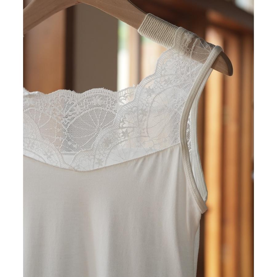 タンクトップ キャミソール 薄手 ノースリーブ レース スカラップ シンプル 無地 着回し 万能 オシャレ 花柄 人気 オールシーズン使える レイヤード | SAISON DE PAPILLON | 19