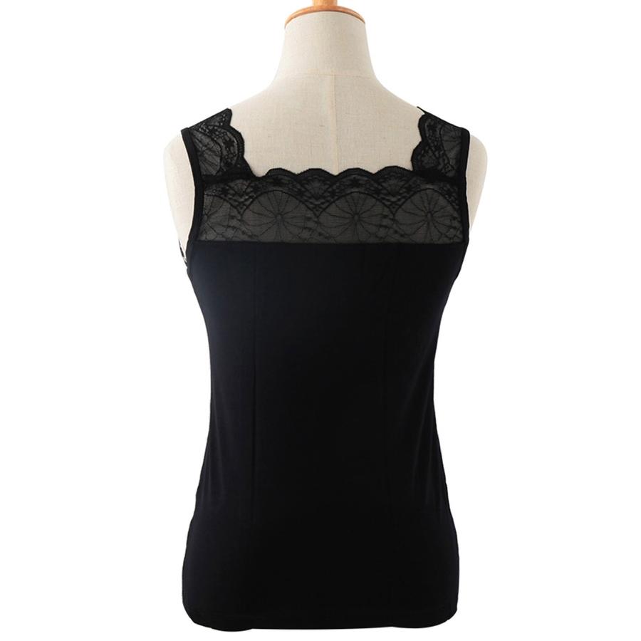 タンクトップ キャミソール 薄手 ノースリーブ レース スカラップ シンプル 無地 着回し 万能 オシャレ 花柄 人気 オールシーズン使える レイヤード | SAISON DE PAPILLON | 04