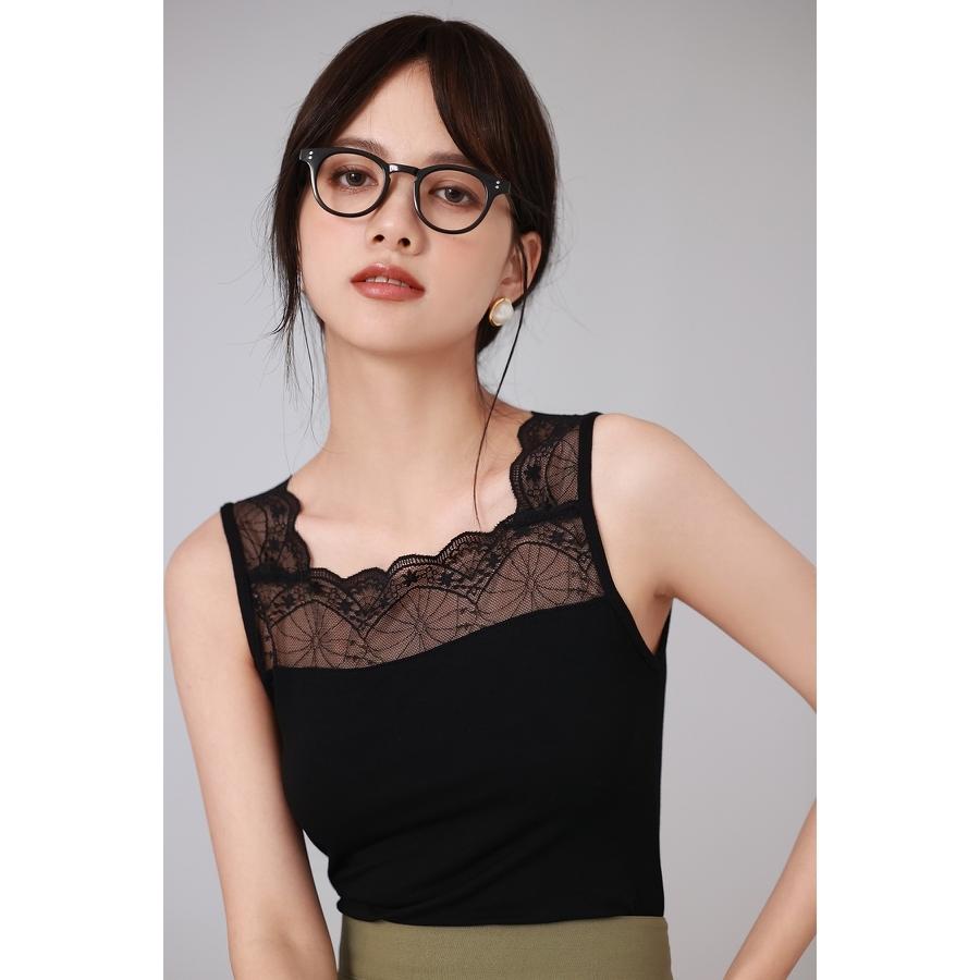 タンクトップ キャミソール 薄手 ノースリーブ レース スカラップ シンプル 無地 着回し 万能 オシャレ 花柄 人気 オールシーズン使える レイヤード | SAISON DE PAPILLON | 06
