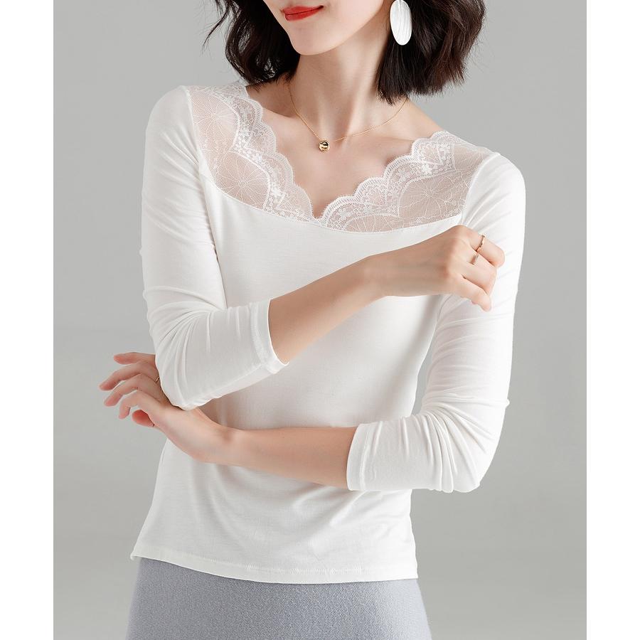 レースインナー インナーレース レース インナー 長袖 トップス 秋 冬 レディース ジャストサイズ 細身 下着 重ねき レイヤード ストレッチ なめ |  | 10