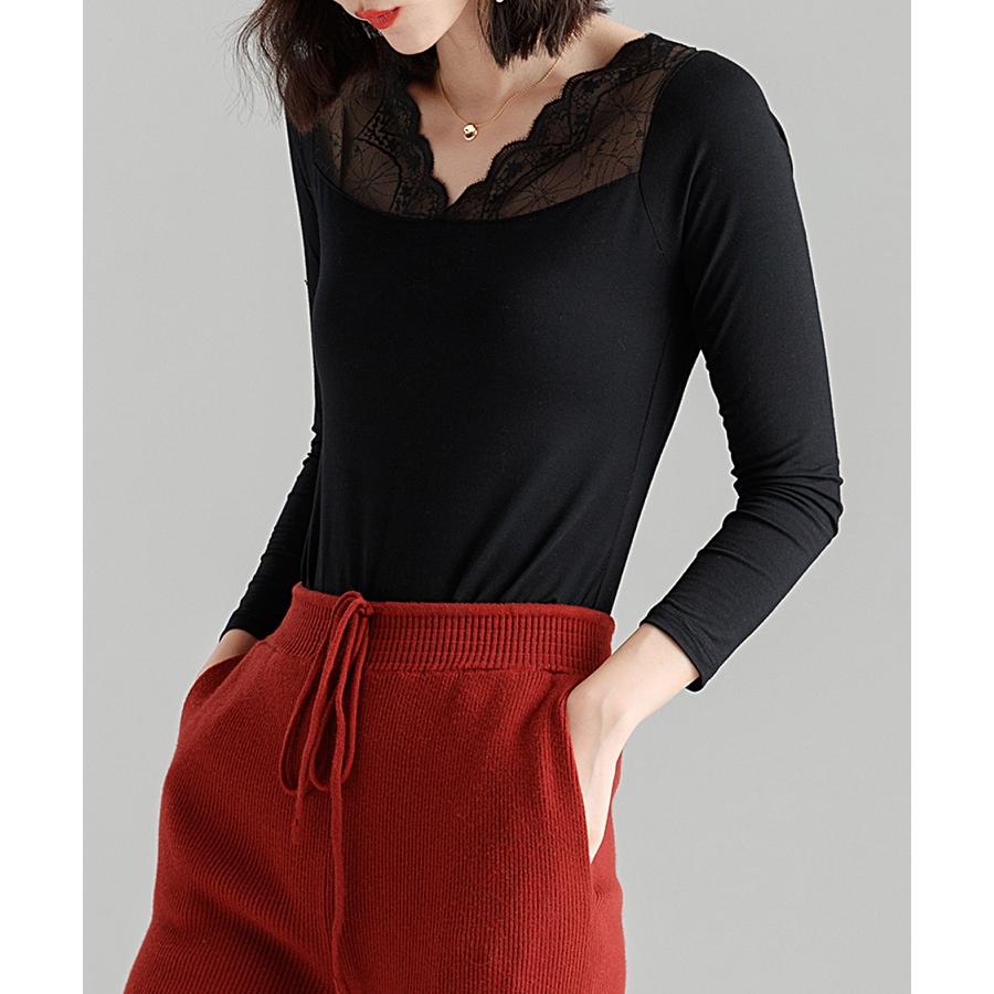 レースインナー インナーレース レース インナー 長袖 トップス 秋 冬 レディース ジャストサイズ 細身 下着 重ねき レイヤード ストレッチ なめ |  | 06