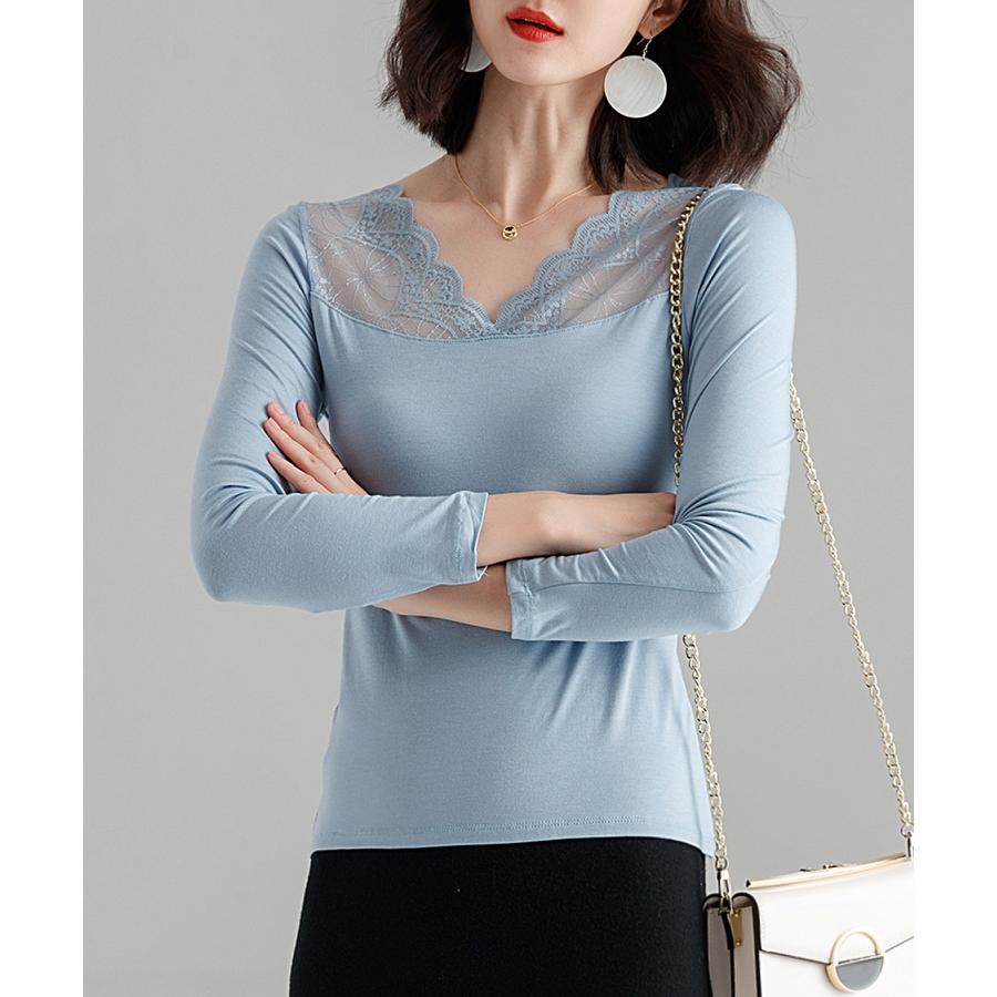 レースインナー インナーレース レース インナー 長袖 トップス 秋 冬 レディース ジャストサイズ 細身 下着 重ねき レイヤード ストレッチ なめ |  | 07