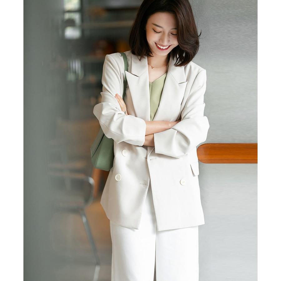 ジャケット レディース 長袖 ボタン ビッグシルエット フォーマル 通勤 オフィス Ol カジュアル ダブルボタン 春 秋 冬 アイボリー イエロー Xyz0445 Saison De Papillon 通販 Yahoo ショッピング