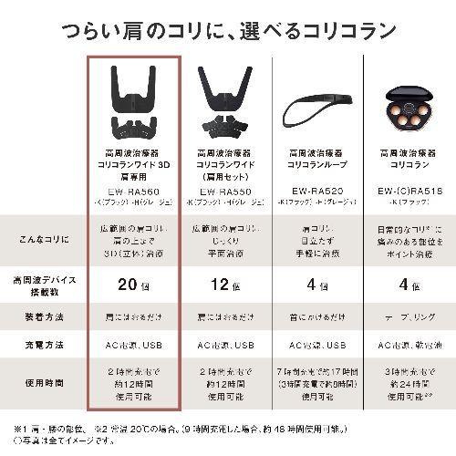 パナソニック(Panasonic) 母の日 ギフト EW-RA560-K ブラック 高周波治療器 コリコランワイド3D 肩専用 ※5/6〜5/10の間にお届け予定の画像