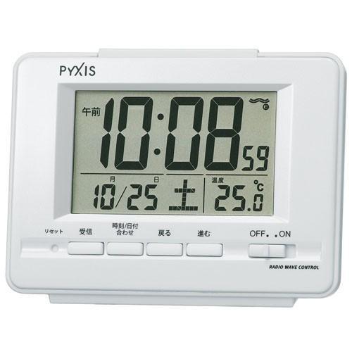 SEIKO（セイコー） NR535H 白パール PYXIS 電波目覚まし時計 : イー