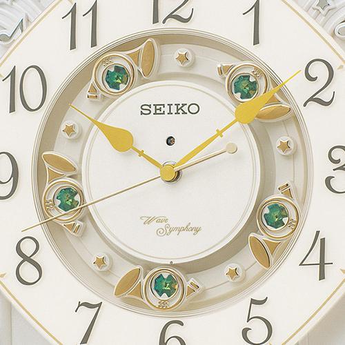 SEIKO 電波からくり時計 RE576A アイボリーマーブル模様 掛時計 SEIKO（セイコー） RE576A アイボリーマーブル模様 電波掛け時計
