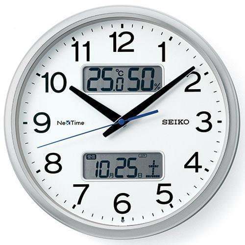 セイコー(SEIKO) ZS251S 銀色メタリック塗装 ネクスタイムシリーズ 電波掛け時計