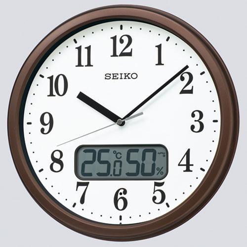 セイコー SEIKO KX244B 茶メタリック スタンダード掛け時計 液晶表示付 KX244B
