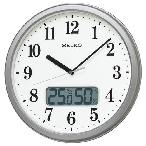 セイコー SEIKO KX244S 銀色メタリック スタンダード掛け時計 液晶表示付 KX244S