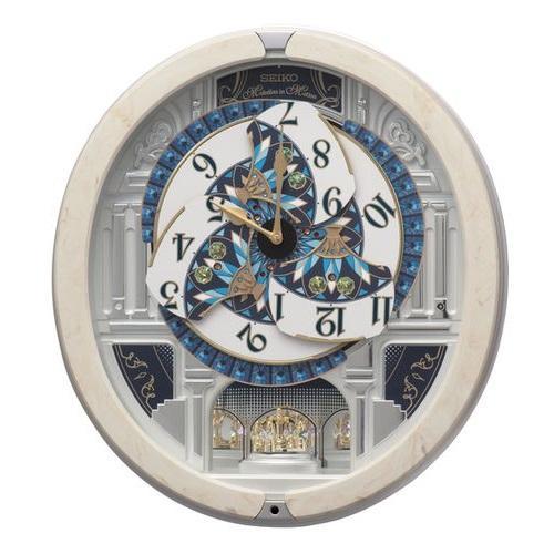 セイコー(SEIKO) RE604A からくり・アミューズ 掛時計 ウェーブシンフォニー アイボリーマーブル模様