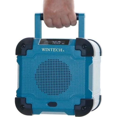 WINTECH GBR-6EBT AM/FM 充電対応防水ラジオ 防塵防滴現場ラジオ