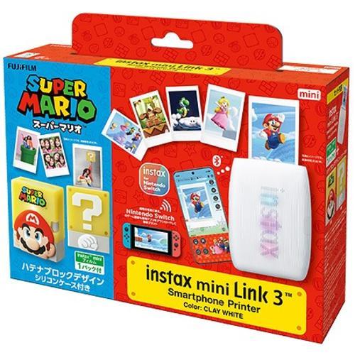 FUJIFILM 富士フイルム instax mini Link 3 ハテナブロックデザインシリコンケース付き クレイホワイトの商品画像（Yahoo!ショッピング）