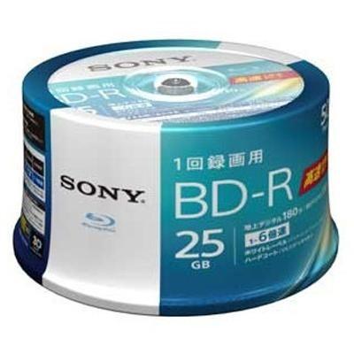 ソニー(SONY) 50BNR1VJPP6 録画用 BD-R 1層 25GB 1回録画 プリンタブル 6倍速 50枚｜ebest