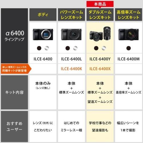 ソニー(SONY) α6400 ILCE-6400XB ブラック ダブルズームレンズキット
