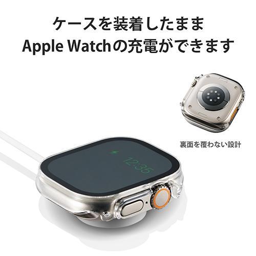 エレコム(ELECOM) AW-22CFCGCR(クリア) Apple Watch49mm用 プレミアムガラスフルカバーケース 高透明｜ebest｜05