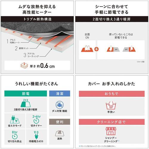 パナソニック(Panasonic) DC-3NKC10-T ブラウン 電気カーペット セット